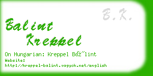 balint kreppel business card